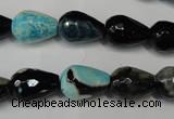 CAG5717 15 inches 10*14mm faceted teardrop fire crackle agate beads