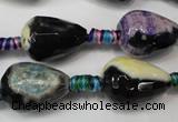 CAG5727 15 inches 13*18mm faceted teardrop fire crackle agate beads