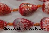 CAG5734 15 inches 15*20mm faceted teardrop fire crackle agate beads