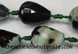 CAG5744 15 inches 15*20mm faceted teardrop fire crackle agate beads