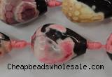 CAG5750 15 inches 18*25mm faceted teardrop fire crackle agate beads