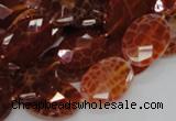 CAG576 15.5 inches 18*25mm faceted oval natural fire agate beads