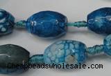 CAG5792 15 inches 13*18mm faceted rice fire crackle agate beads