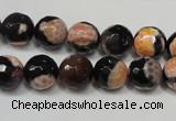 CAG5808 15 inches 10mm faceted round fire crackle agate beads