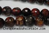 CAG5816 15 inches 10mm faceted round fire crackle agate beads