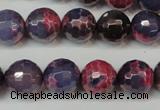 CAG5826 15 inches 12mm faceted round fire crackle agate beads