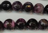 CAG5827 15 inches 12mm faceted round fire crackle agate beads