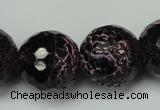 CAG5889 15 inches 20mm faceted round fire crackle agate beads