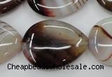 CAG5924 15 inches 22*30mm flat teardrop Madagascar agate gemstone beads