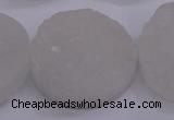 CAG5983 15.5 inches 30mm coin white agate gemstone beads