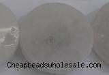 CAG5984 15.5 inches 35mm coin white agate gemstone beads