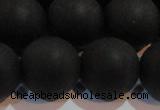 CAG6016 15.5 inches 16mm round matte black agate beads