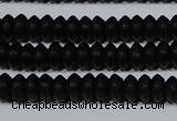 CAG6020 15.5 inches 3*6mm rondelle matte black agate beads