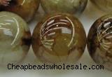 CAG6053 15.5 inches 24mm round dragon veins agate beads