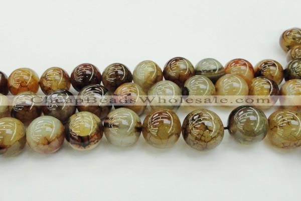 CAG6053 15.5 inches 24mm round dragon veins agate beads