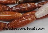 CAG608 15.5 inches 10*30mm rice natural fire agate beads wholesale