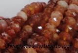 CAG612 15.5 inches 6*10mm faceted rondelle natural fire agate beads