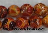 CAG6150 15 inches 10mm faceted round tibetan agate gemstone beads