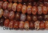 CAG616 15.5 inches 6*10mm rondelle natural fire agate beads