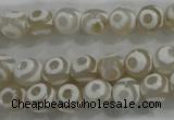 CAG6170 15 inches 8mm faceted round tibetan agate gemstone beads