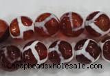 CAG6201 15 inches 10mm faceted round tibetan agate gemstone beads