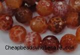 CAG623 15.5 inches 14mm faceted round natural fire agate beads