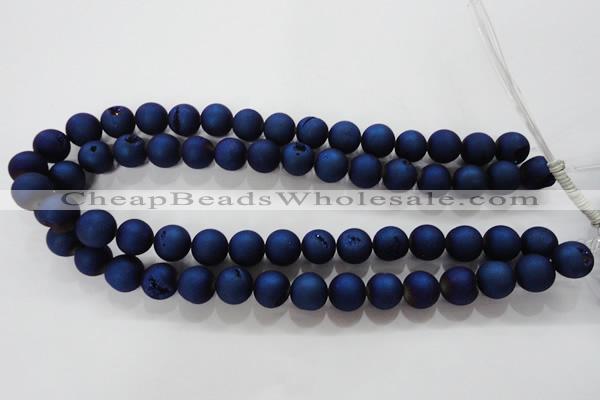 CAG6243 15 inches 10mm round plated druzy agate beads wholesale