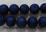 CAG6244 15 inches 12mm round plated druzy agate beads wholesale