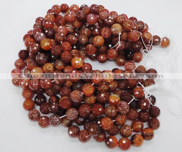 CAG625 15.5 inches 18mm faceted round natural fire agate beads