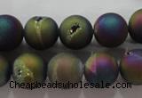 CAG6283 15 inches 10mm round plated druzy agate beads wholesale