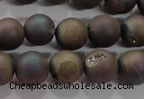 CAG6292 15 inches 8mm round plated druzy agate beads wholesale