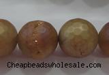 CAG6338 15 inches 20mm faceted round plated druzy agate beads