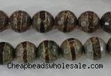 CAG6366 15 inches 8mm faceted round tibetan agate gemstone beads