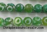 CAG6391 15 inches 8mm faceted round tibetan agate gemstone beads