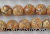 CAG6419 15 inches 10mm faceted round tibetan agate gemstone beads