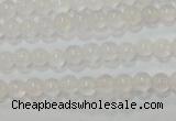 CAG6500 15.5 inches 4mm round Brazilian white agate beads