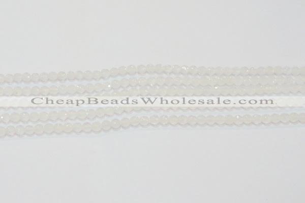 CAG6510 15.5 inches 4mm faceted round Brazilian white agate beads