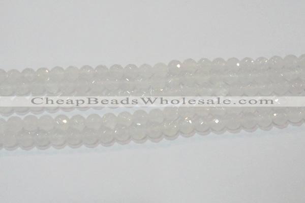 CAG6513 15.5 inches 10mm faceted round Brazilian white agate beads