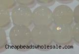 CAG6515 15.5 inches 14mm faceted round Brazilian white agate beads