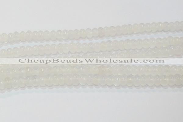 CAG6522 15.5 inches 6*10mm rondelle Brazilian white agate beads