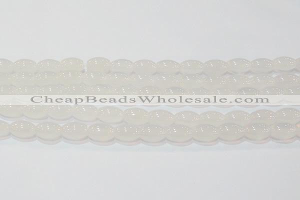 CAG6526 15.5 inches 10*14mm rice Brazilian white agate beads