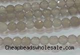 CAG6535 15.5 inches 4mm faceted round Brazilian grey agate beads