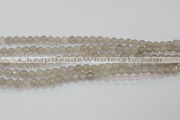 CAG6536 15.5 inches 6mm faceted round Brazilian grey agate beads