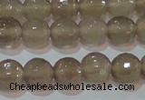 CAG6537 15.5 inches 8mm faceted round Brazilian grey agate beads