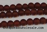 CAG6551 15.5 inches 5mm round matte red agate beads wholesale