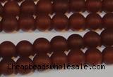 CAG6552 15.5 inches 6mm round matte red agate beads wholesale