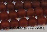 CAG6553 15.5 inches 7mm round matte red agate beads wholesale