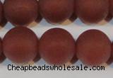 CAG6559 15.5 inches 18mm round matte red agate beads wholesale