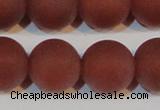 CAG6560 15.5 inches 20mm round matte red agate beads wholesale