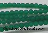 CAG6565 15.5 inches 3mm round matte green agate beads wholesale